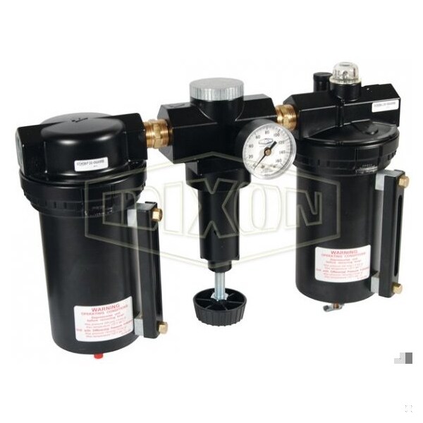 Wilkerson by Jumbo Combination Unit with Sight Glass, 3/4 in NPT Port, 374 SCFM Flow Rate, Zinc Bowl